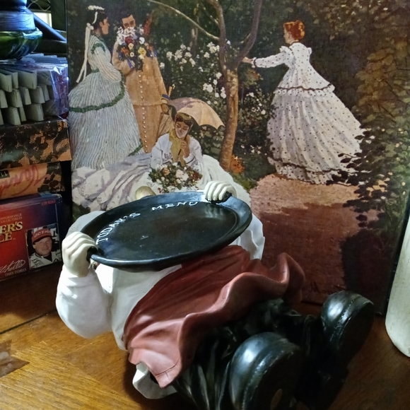 French/Italian Welcome home Chef Statue  🥖Chalkboard Sign,Nice Vintage Gift.🍜 - Picture 6 of 14